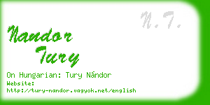 nandor tury business card